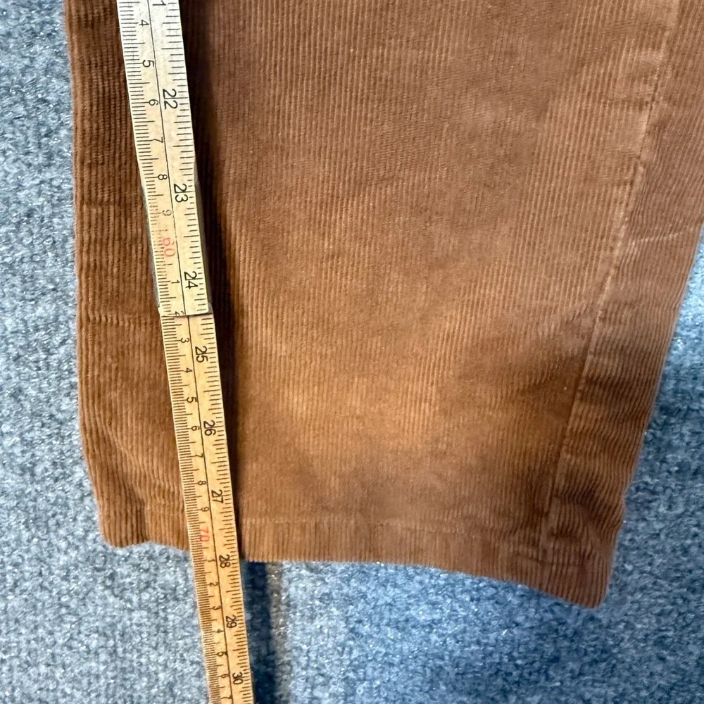 J. Crew‎ Corduroy Pants Mens 35x28 Burnt Orange Slim Flex Straight Leg Casual